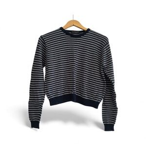 Brandy Melville Navy White Striped Knit Sweater One Size